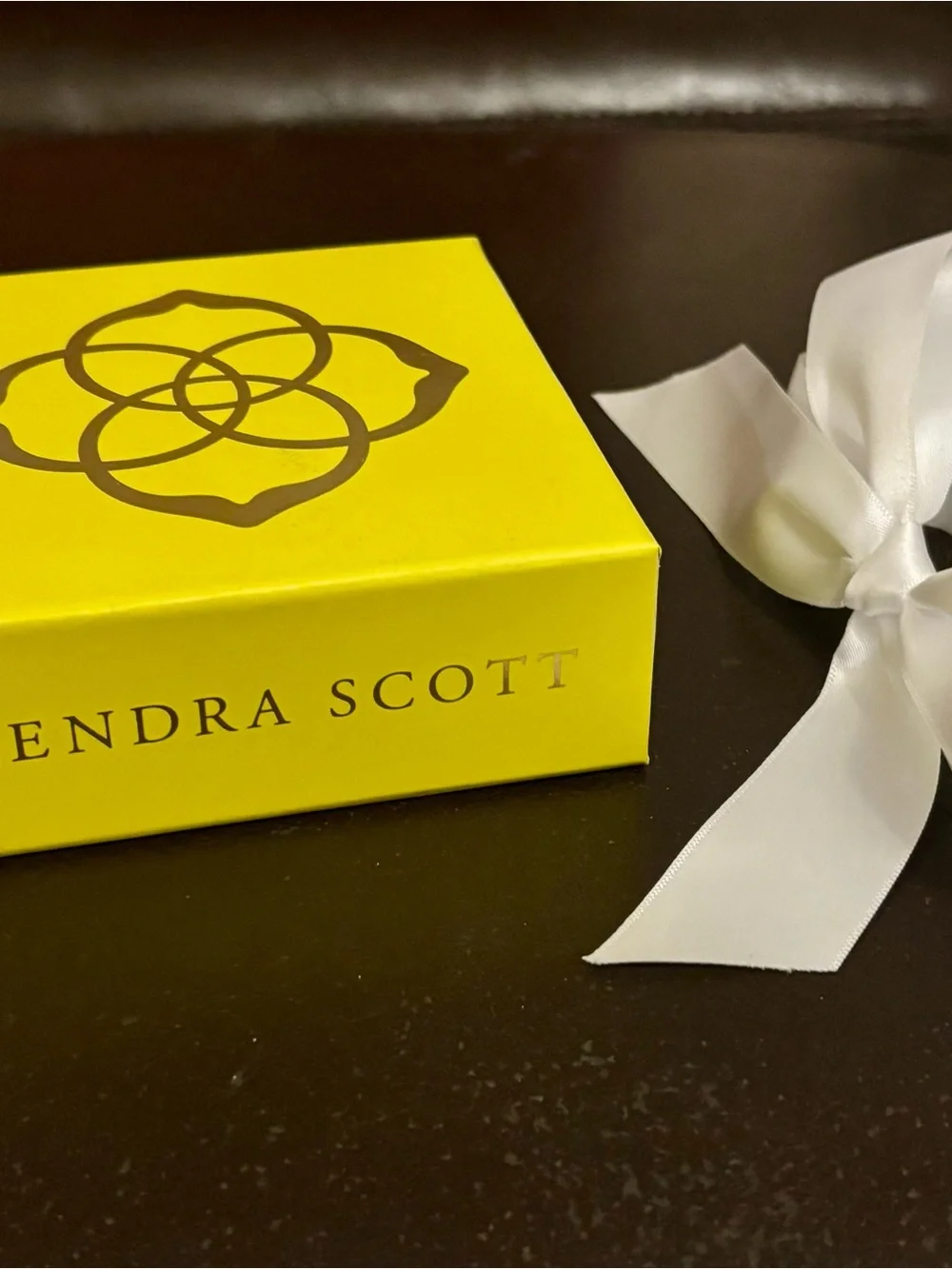 Kendra Scott Yellow Gift Box with White Satin Bow